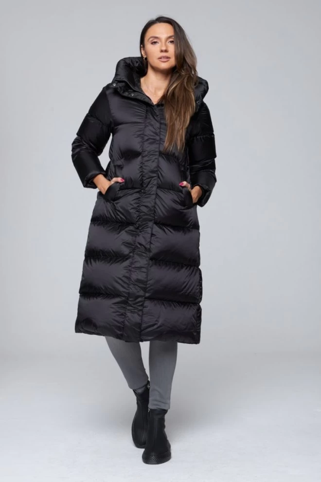 HETREGO Black Karen down coat with hood