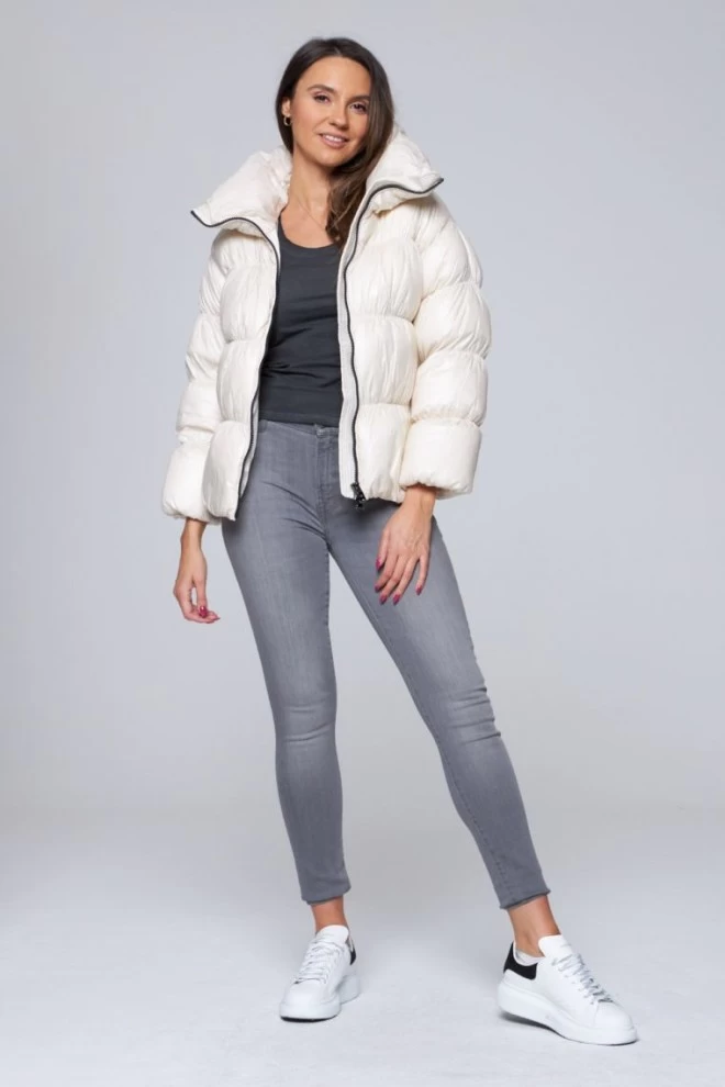 HETREGO Cream Short Down Jacket Ila