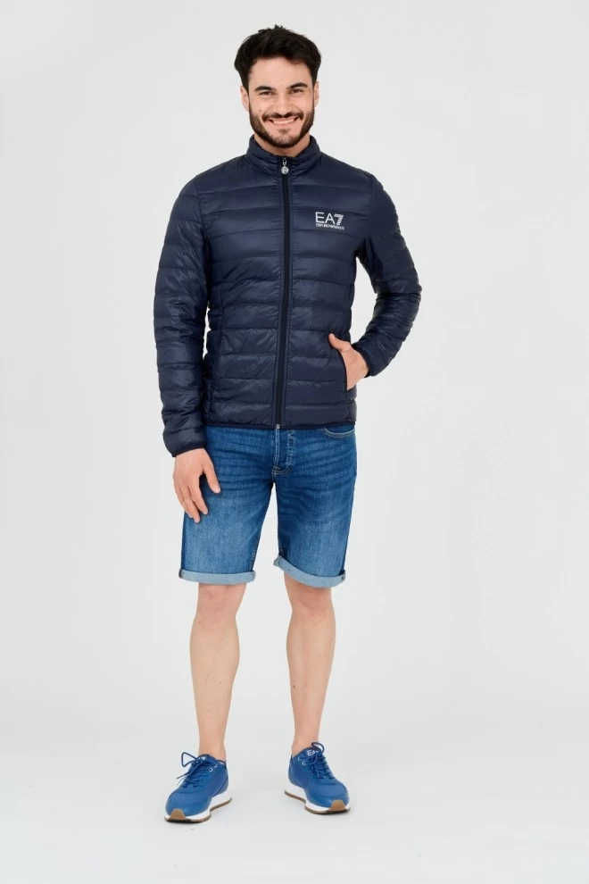 EA7 Navy blue men's quilted jacket