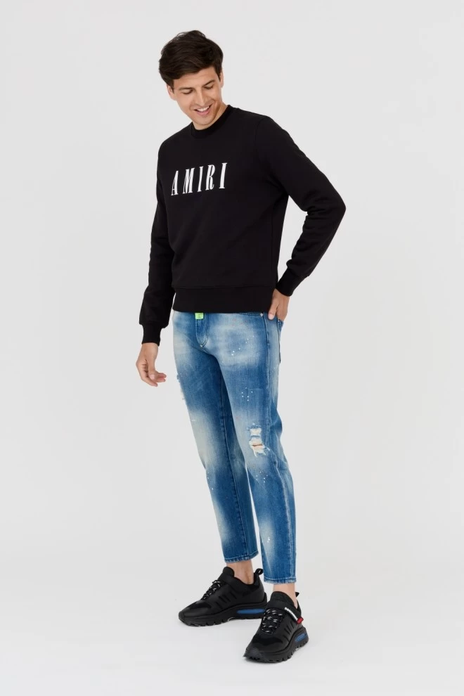 Чорний чоловічий світшот AMIRI з великим білим логотипом