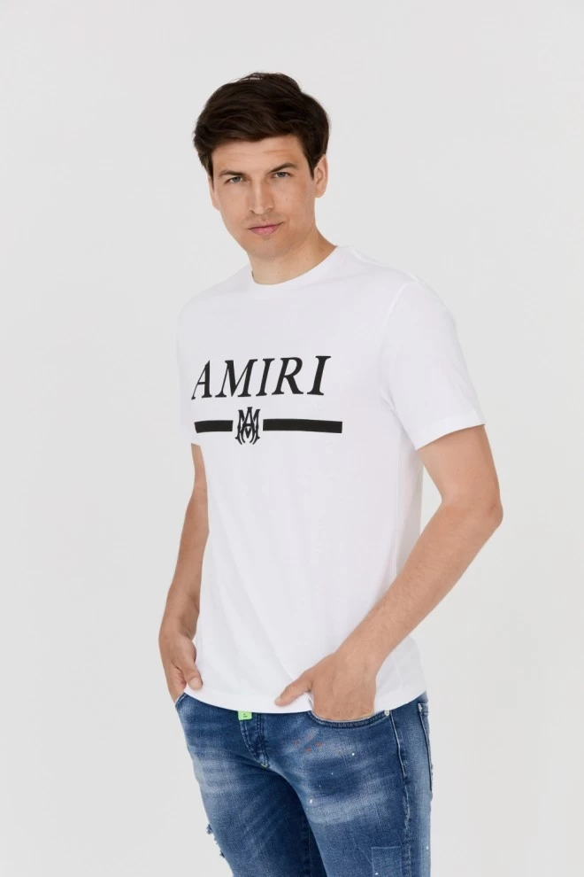 AMIRI T-shirt męski biały z podkreślonym logo