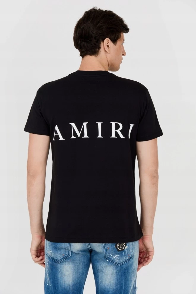 AMIRI T-shirt męski czarny z logo na plecach