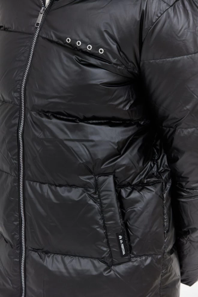 LA MARTINA Black men's down jacket with hood