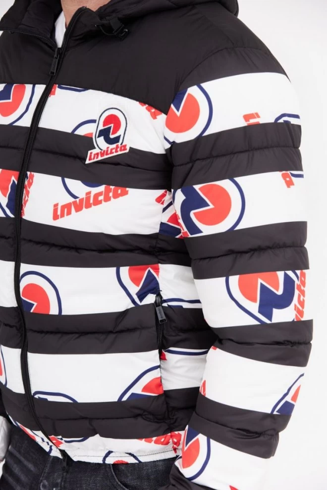 Чоловічий пуховик INVICTA з лампасами та логотипом