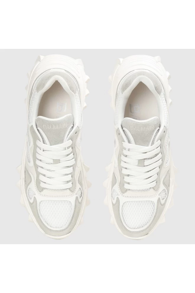 BALMAIN Sneakersy skórzane męskie białe B-East