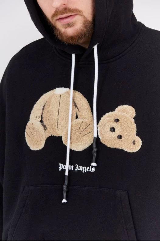 PALM ANGELS Black hooded...
