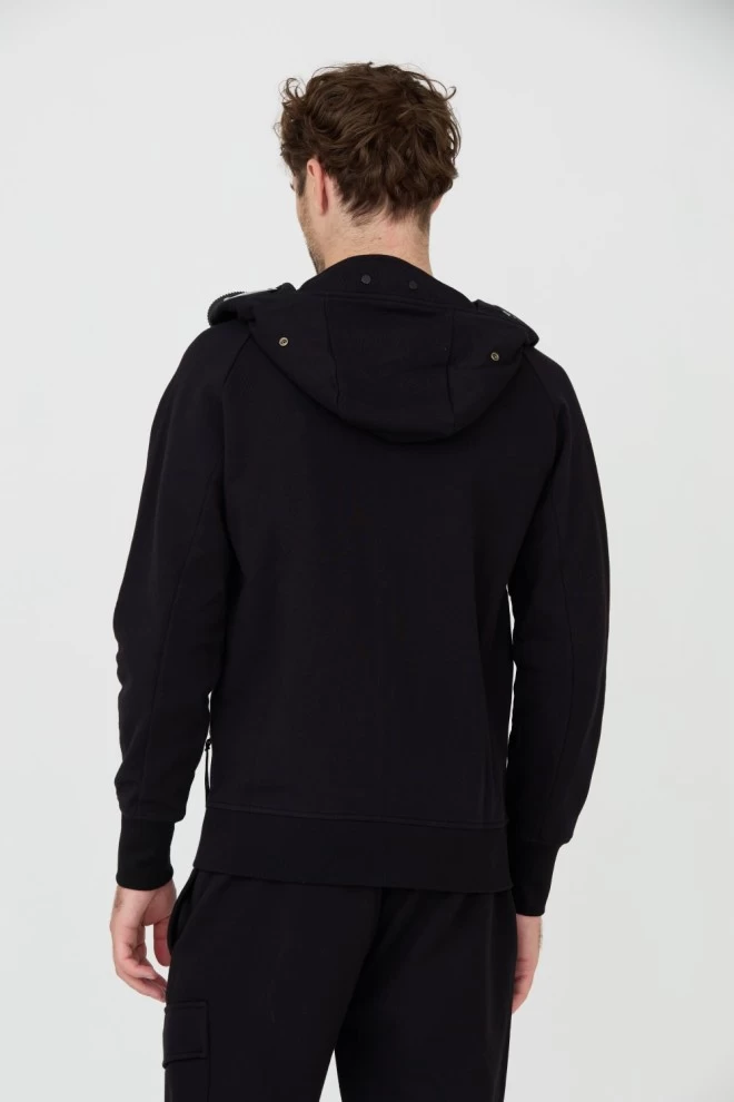 C.P. COMPANY Czarna bluza Hooded Open