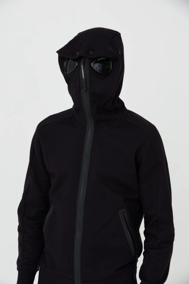 Чорний світшот з капюшоном C.P. COMPANY