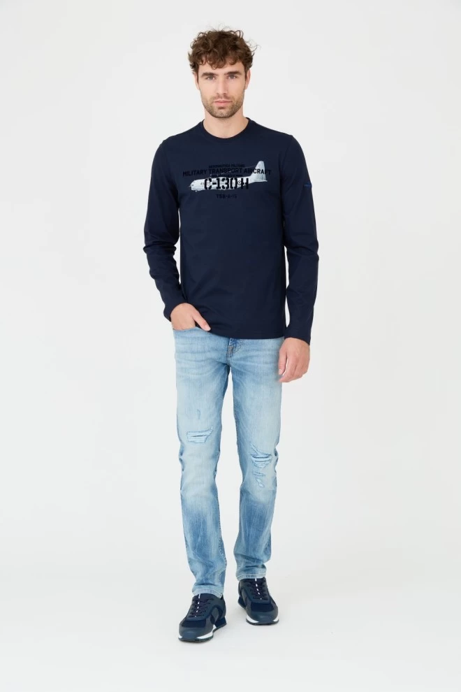 AERONAUTICA MILITARE Granatowy longsleeve