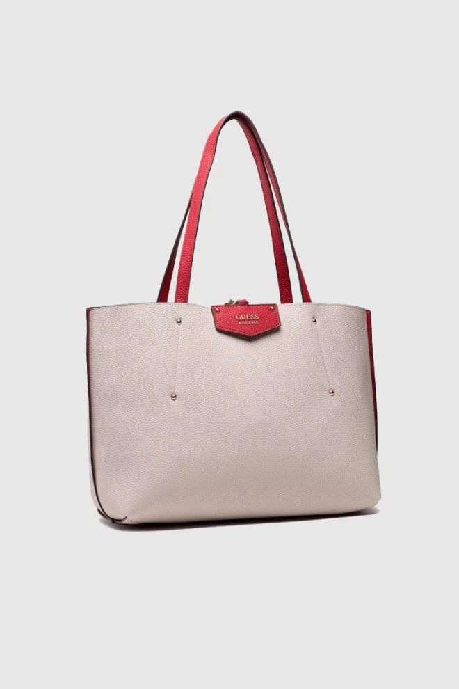 GUESS Large red and beige double-sided handbag