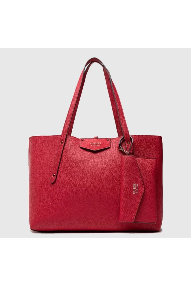 GUESS Large red and beige double-sided handbag