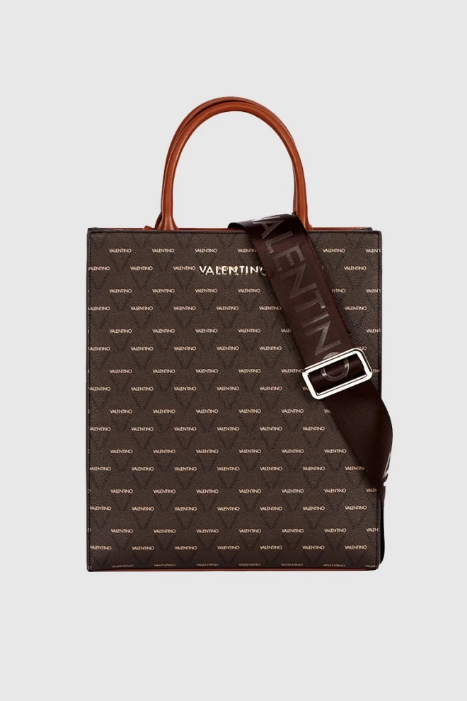 VALENTINO Brown logo ravioli bag