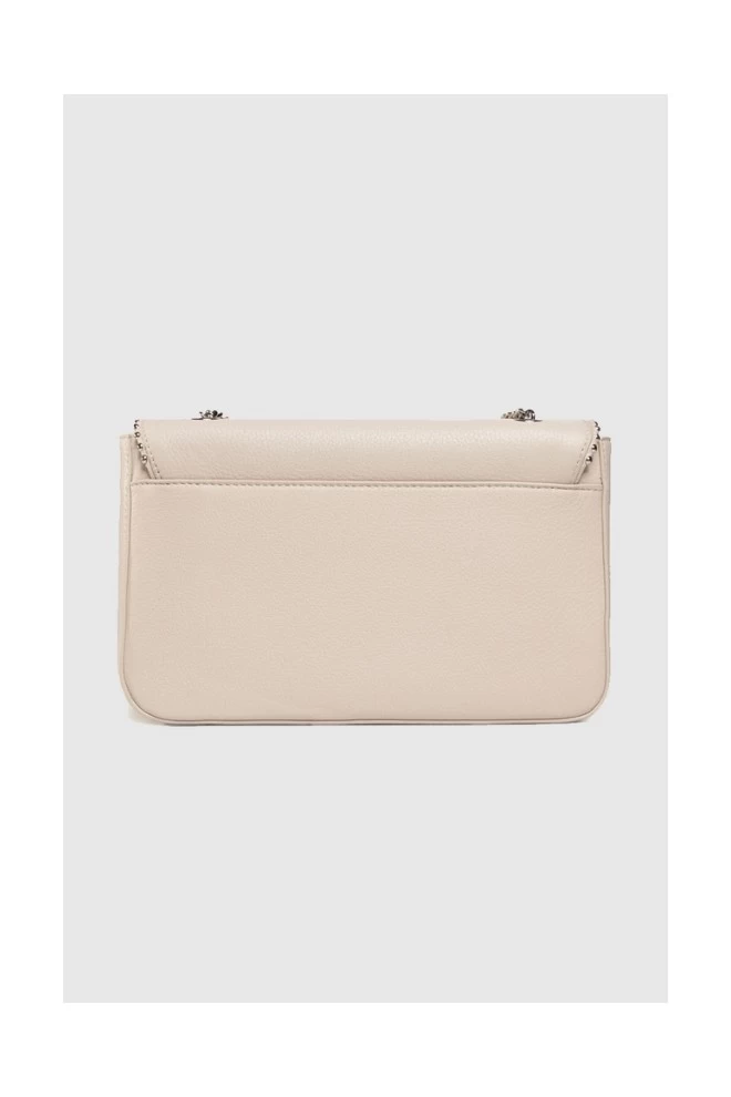 LOVE MOSCHINO Beige postbag with silver heart