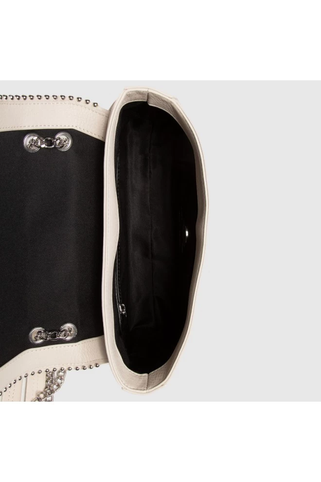 LOVE MOSCHINO Beżowa torebka listonoszka ze srebrnym sercem