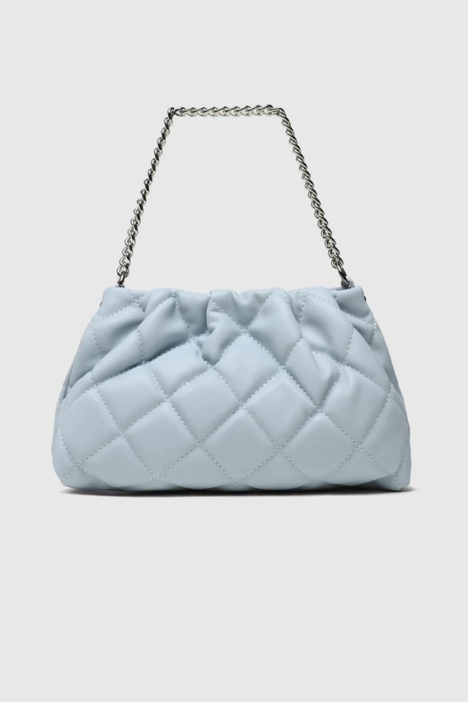 VALENTINO Marszczona pikowana błękitna torebka ocarina recycle pochette