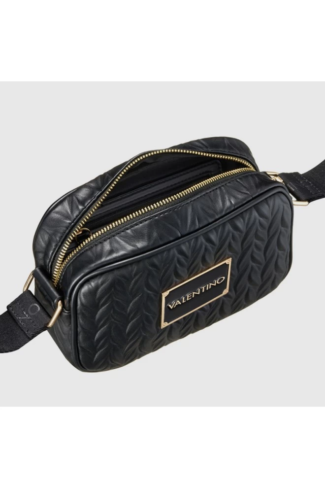 VALENTINO Embossed black handbag with clip-on sachet sunny re haversack