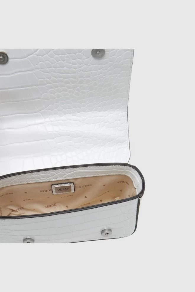 GUESS Small white imitation crocodile leather didi mini handbag