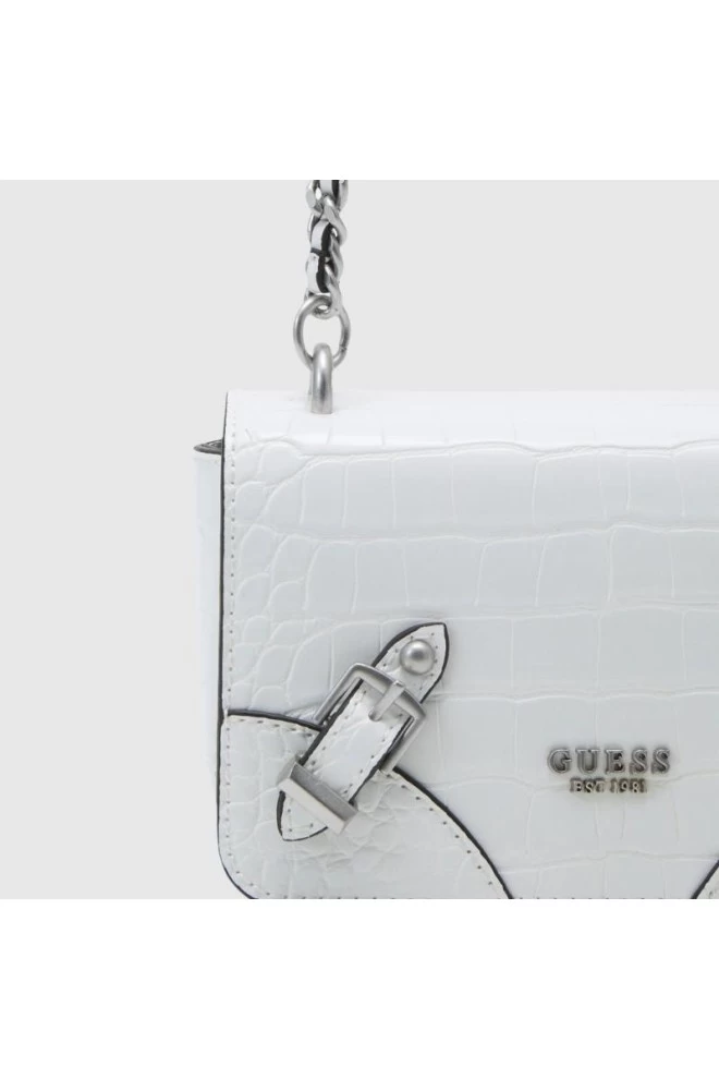 GUESS Small white imitation crocodile leather didi mini handbag