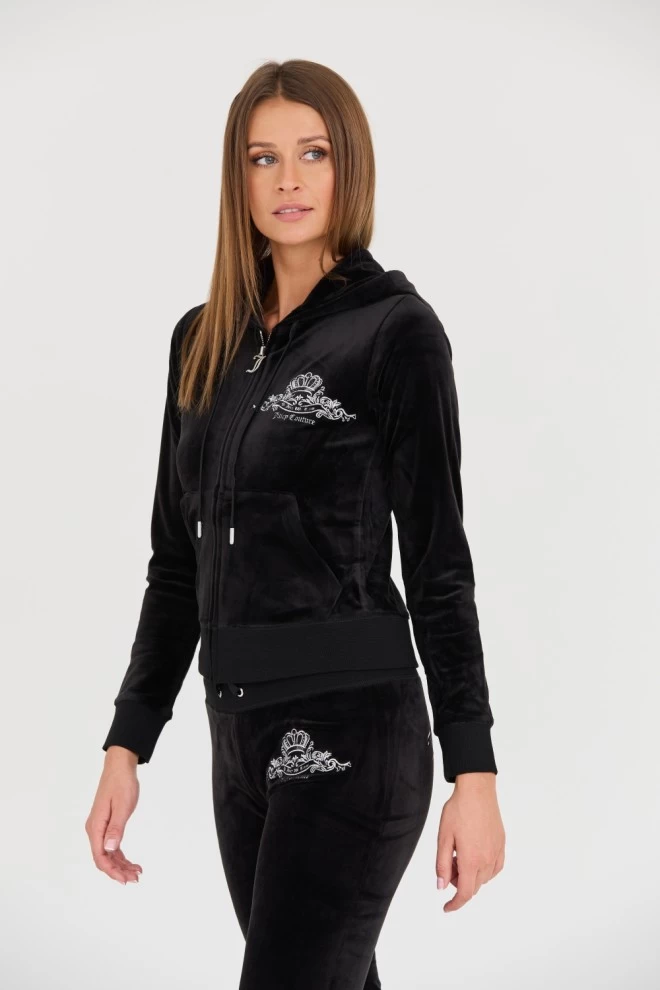 JUICY COUTURE Czarna bluza Arched Metallic