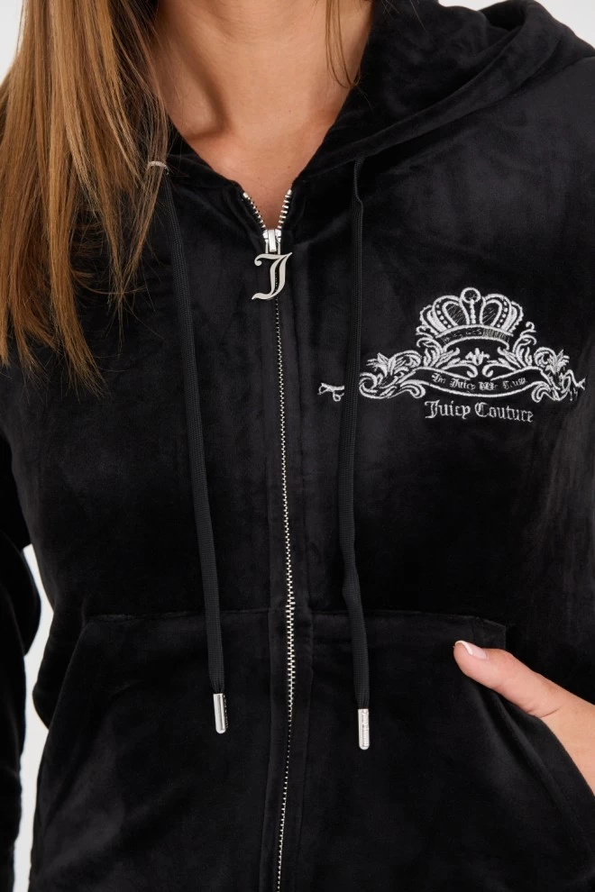 JUICY COUTURE Czarna bluza Arched Metallic