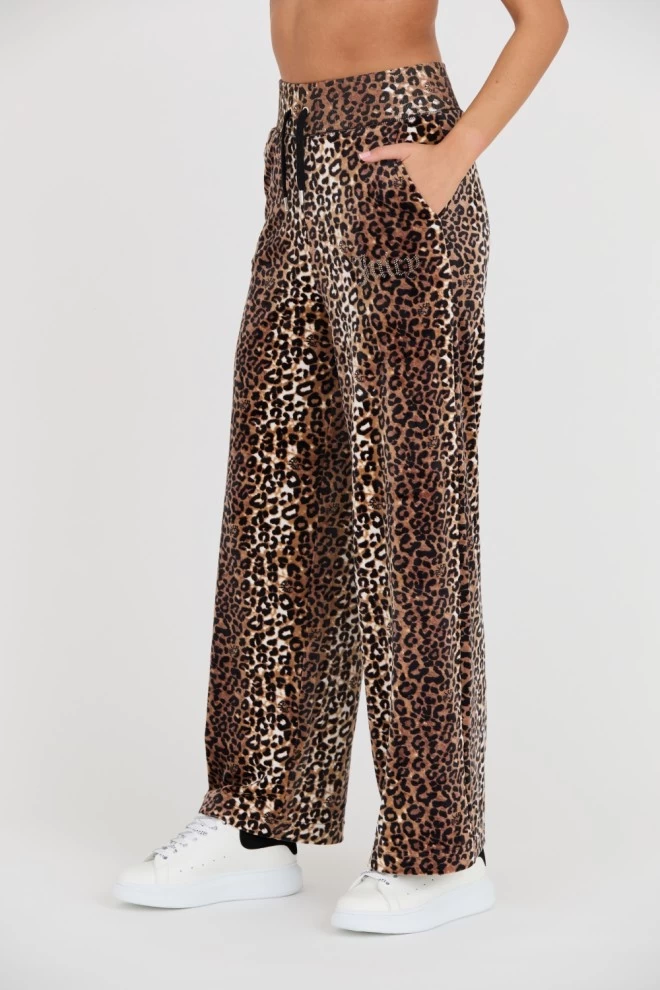 JUICY COUTURE Bexley Leopard Velour Track Pants