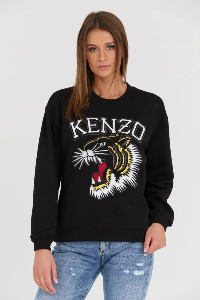 KENZO Чорний світшот TIGER VARSITY JUNGLE CREW-NEC