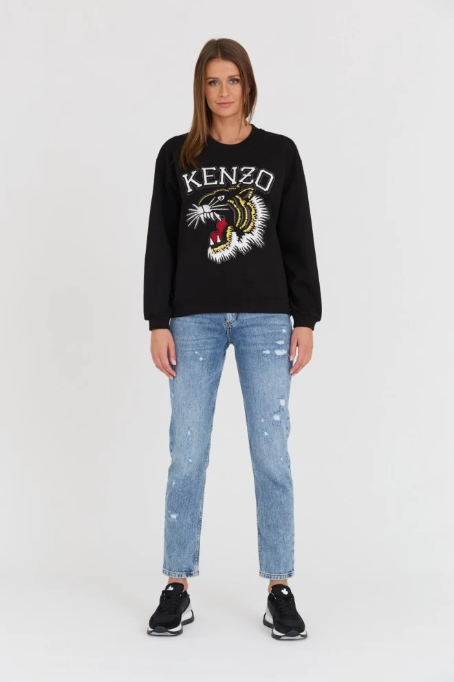 KENZO Чорний світшот TIGER VARSITY JUNGLE CREW-NEC