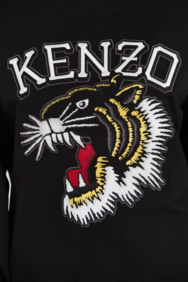 KENZO Чорний світшот TIGER VARSITY JUNGLE CREW-NEC