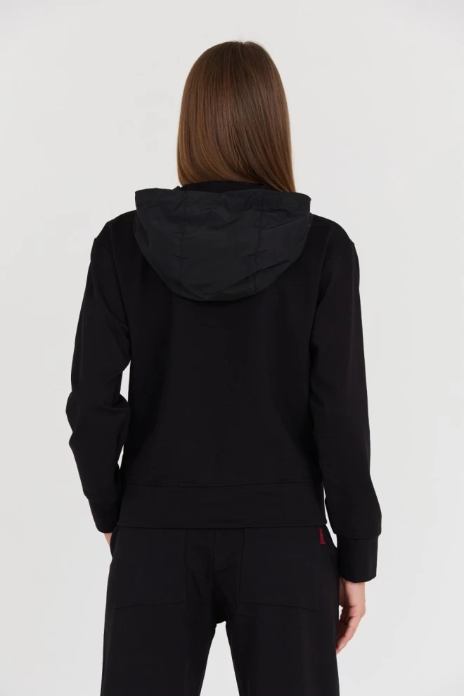 AERONAUTICA MILITARE Czarna bluza Felpa Con Cappuccio