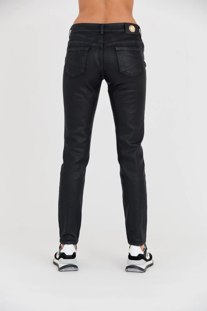 JUST CAVALLI Skinny Czarne jeansy z połyskiem