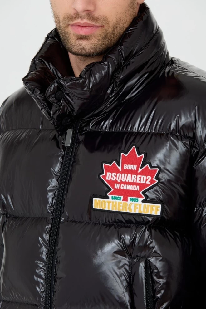 DSQUARED2 Black Glossy Puff Caban Jacket