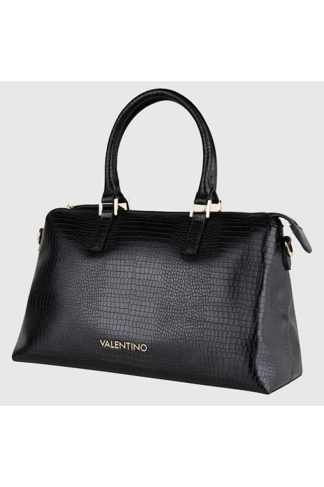 VALENTINO Black snakeskin pattern bagel trunk
