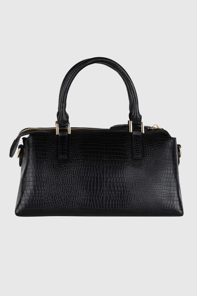 VALENTINO Black small bagel trunk in snake pattern