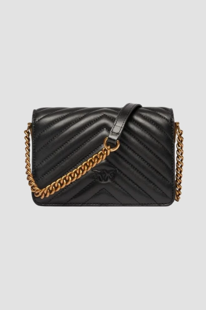 PINKO Czarna torebka Love Click Mini Sheep Nappa