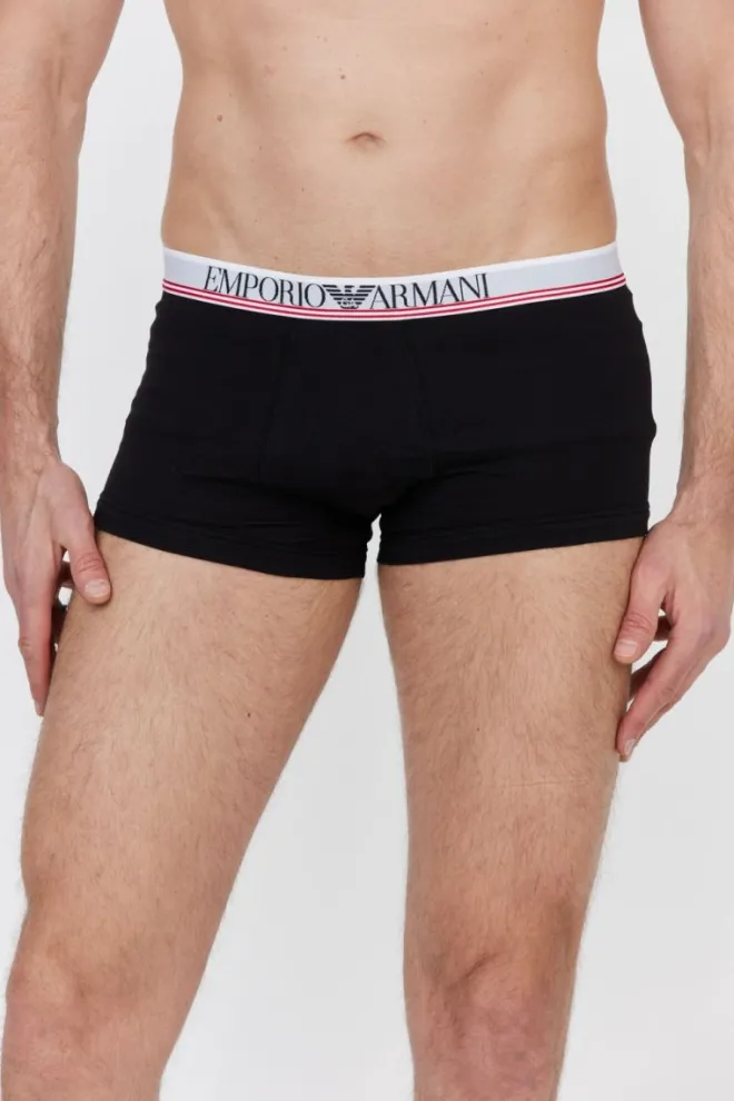EMPORIO ARMANI Black and red boxer shorts with logo 3 packs