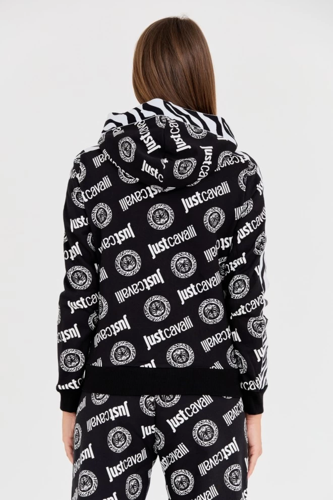 JUST CAVALLI Czarna bluza Logo Tigre