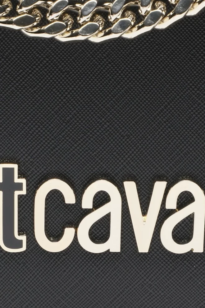 JUST CAVALLI Czarna torebka Range Metal Lettering