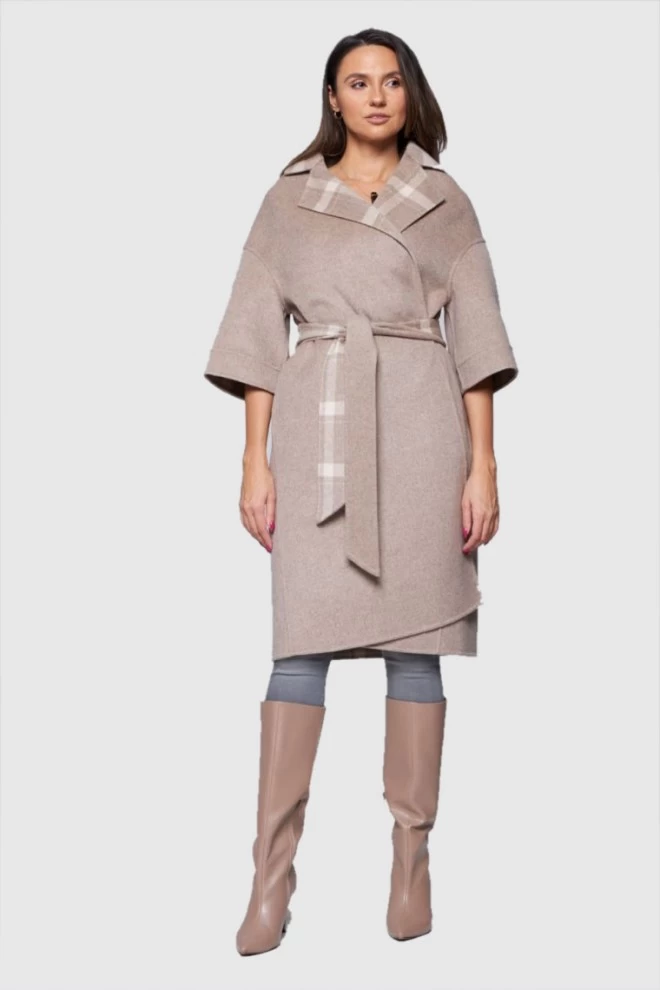 Жіноче пальто DIEGO M в сіро-коричневому кольорі