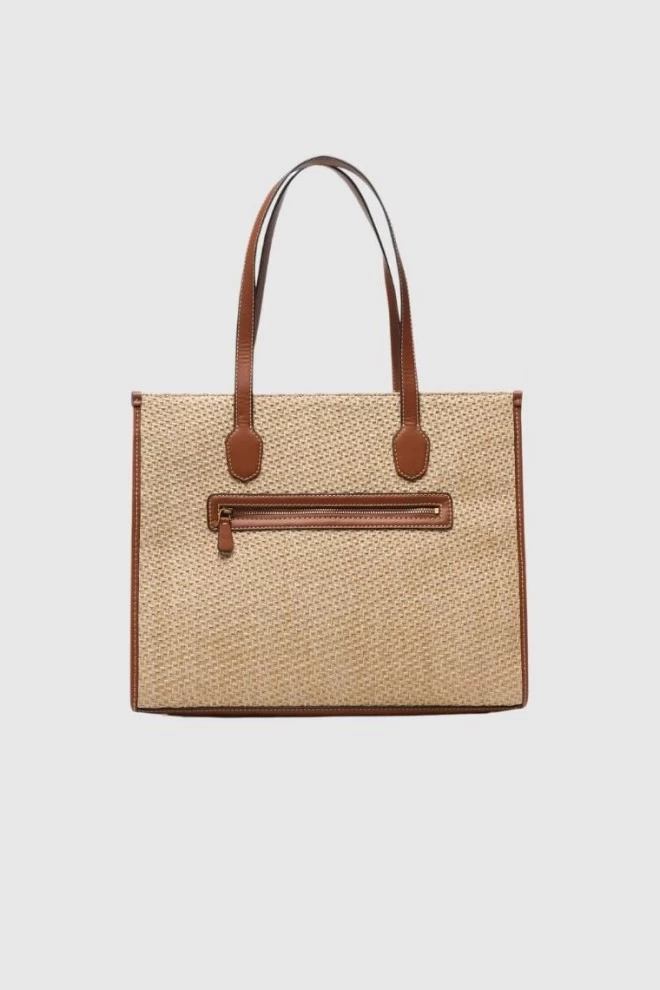 GUESS Бежевий шоппер silvana з вишитим логотипом