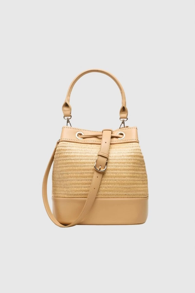 VALENTINO Beżowa torebka Float Bucket Bag