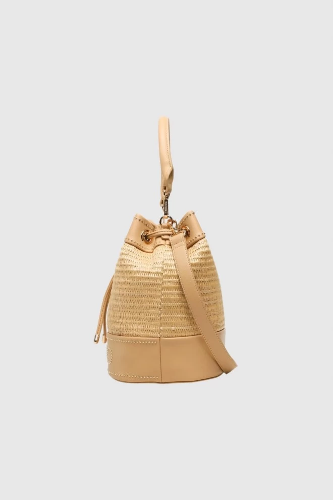 VALENTINO Beżowa torebka Float Bucket Bag