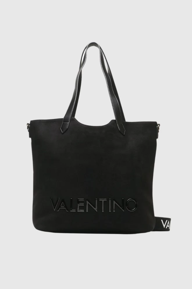 VALENTINO Black suede courmayeu shopper bag