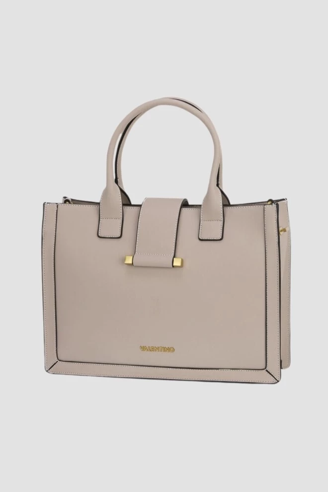 VALENTINO Beżowa duża torebka Frosty