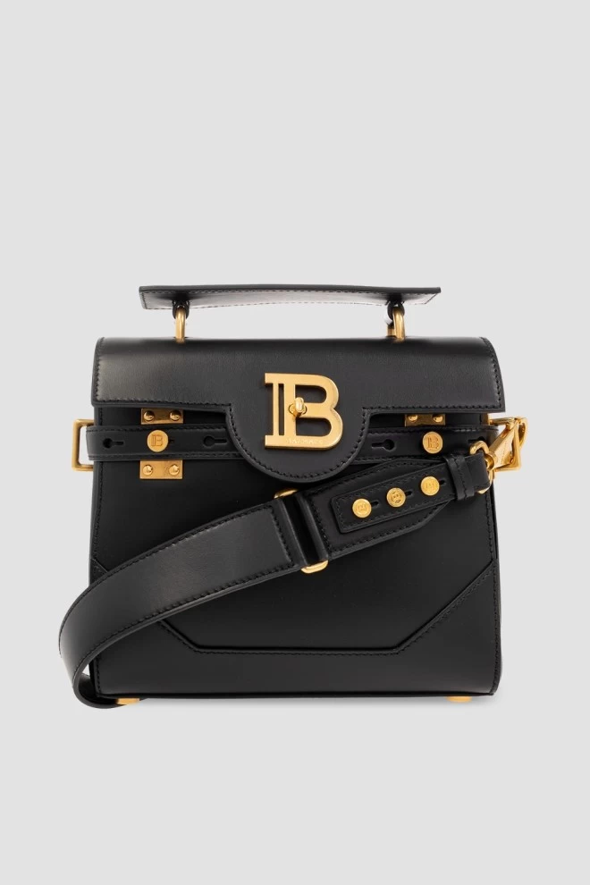 BALMAIN Czarna torebka Bbuzz 23-calfskin