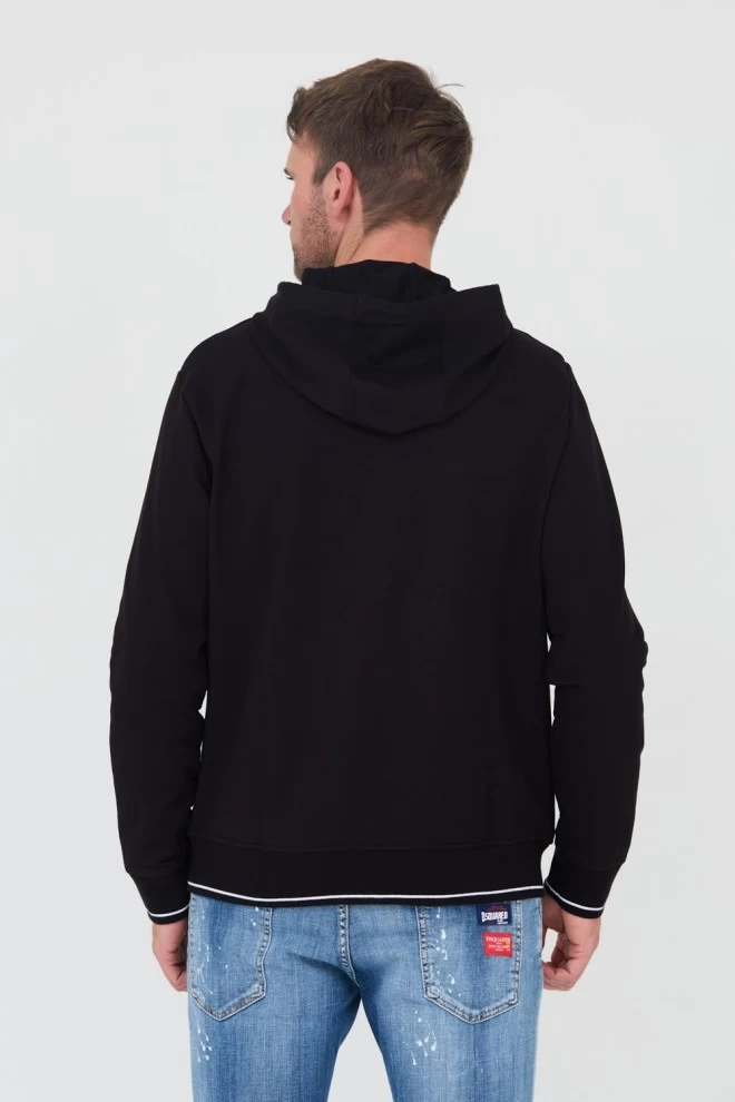 ARMANI EXCHANGE Black hooded sweatshirt