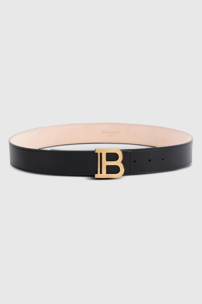 BALMAIN Women's Leather Belt Black 4cm B-Belt