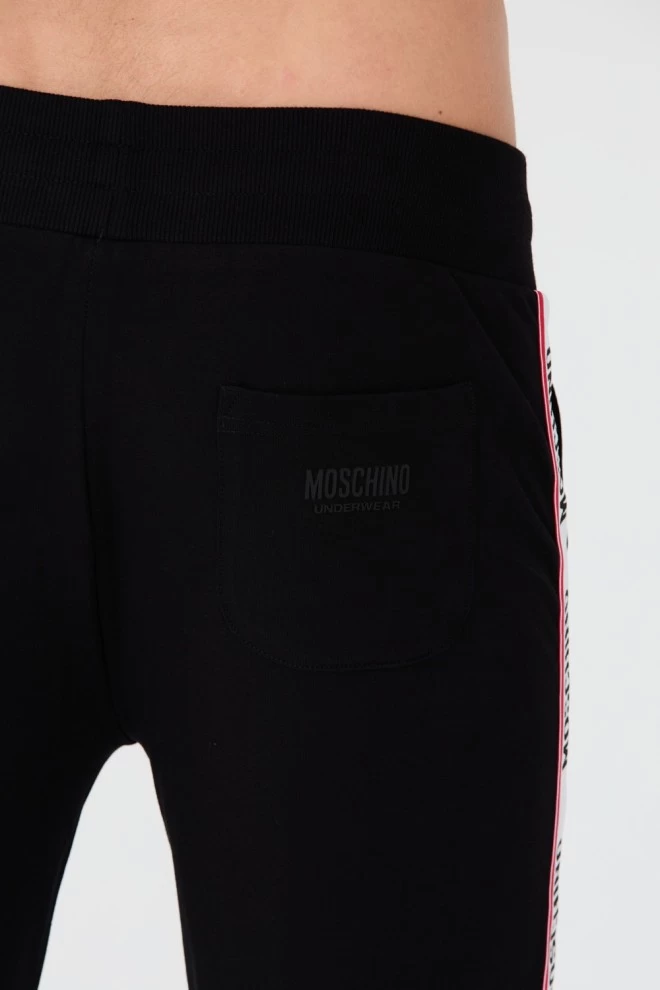 MOSCHINO Black sweatpants with stripes