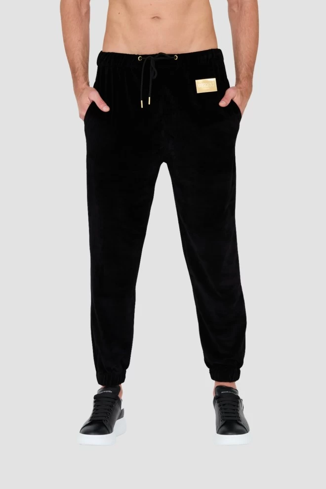 MOSCHINO Black velour sweatpants