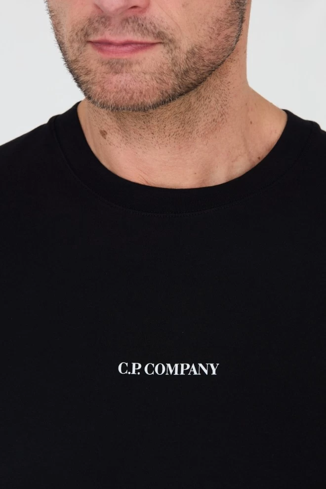 Чорні футболки C.P. COMPANY з коротким рукавом