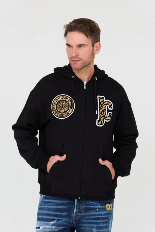 JUST CAVALLI Czarna bluza z...